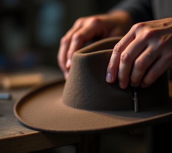 Dettaglio lavorazione cappello